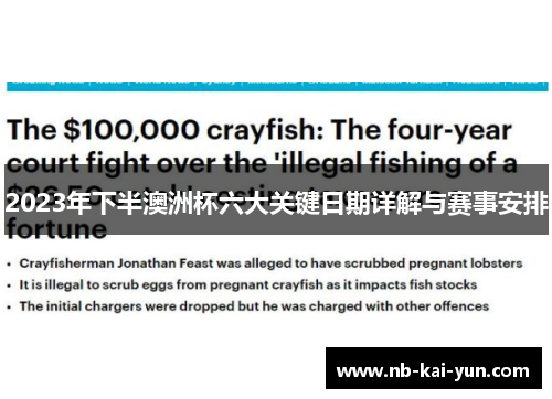 2023年下半澳洲杯六大关键日期详解与赛事安排